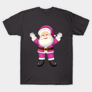 Retro Vintage Pink Santa Claus T-Shirt